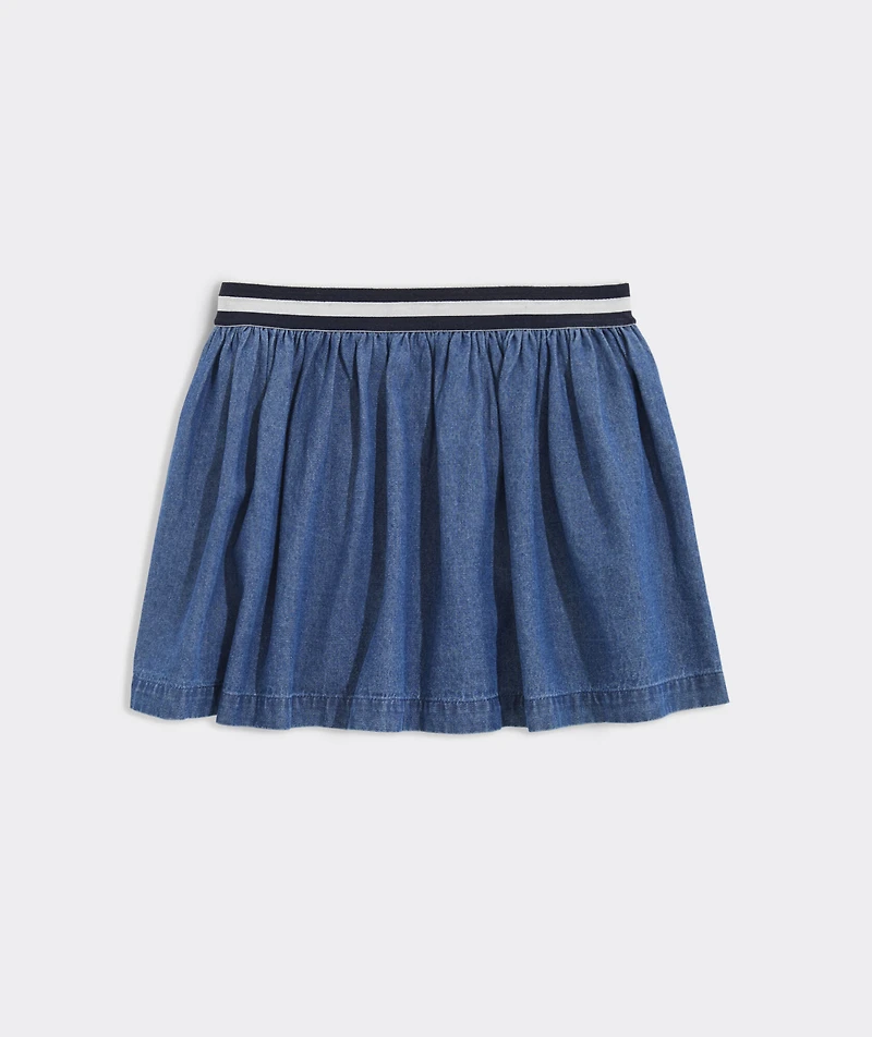 Girls' Chambray Button-Front Skirt