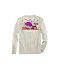 OUTLET Girls' Fall Character Whale Long-Sleeve Pocket Tee