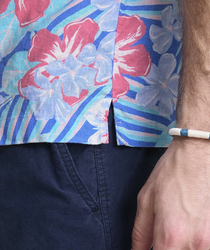 Island Floral Linen Blend Short-Sleeve Cabana Shirt