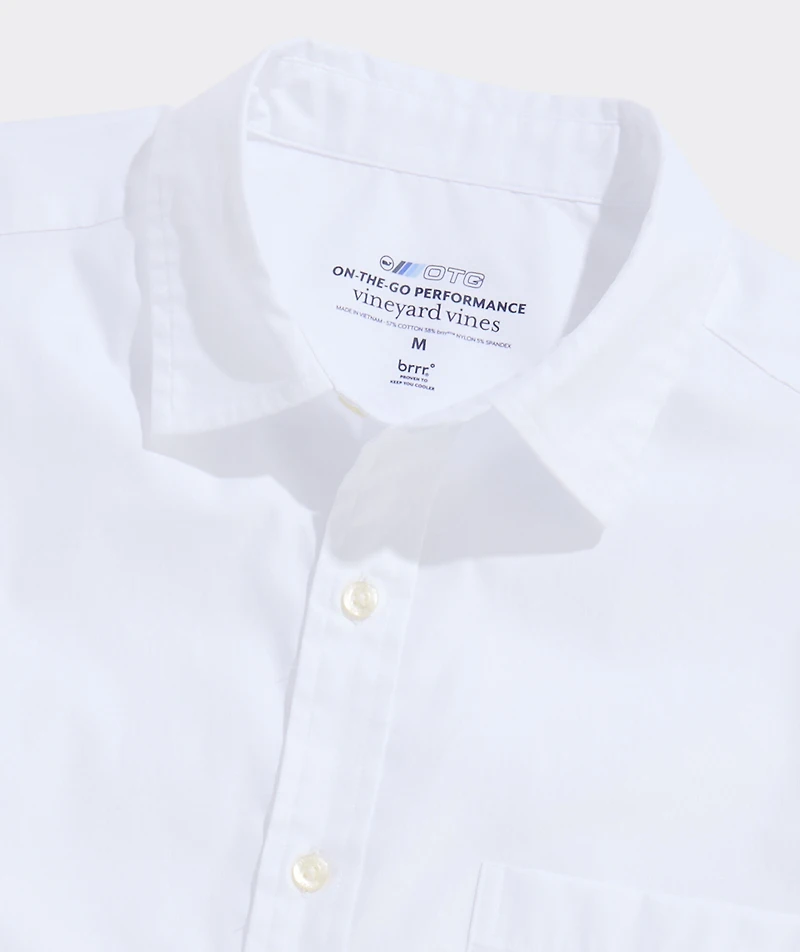Breakwater Solid Performance Cotton Short-Sleeve Shirt