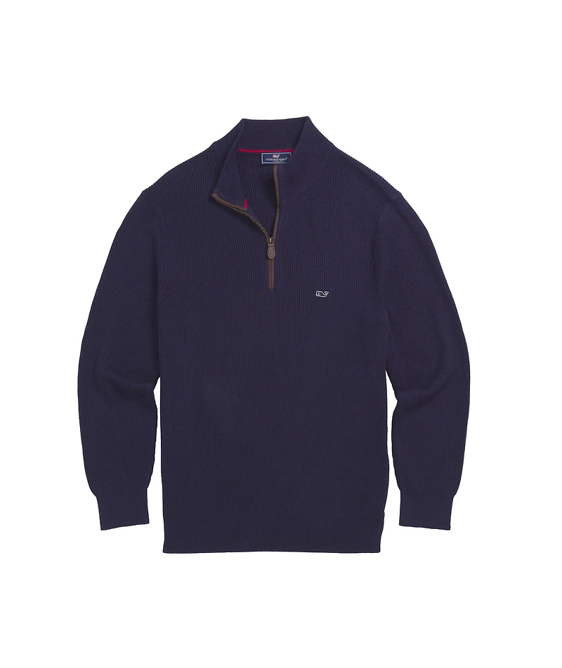 OUTLET Fisherman Rib Quarter Zip Sweater