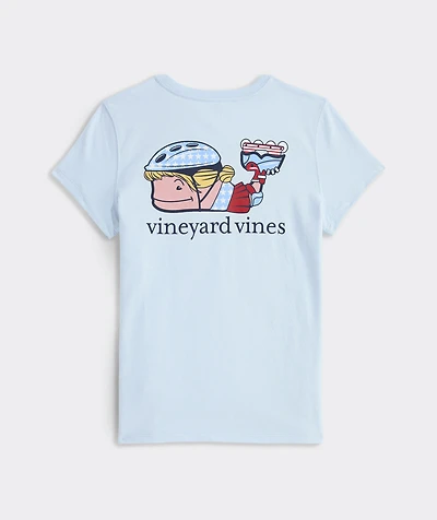 Girls' USA Rollerblading Whale Short-Sleeve Pocket Tee