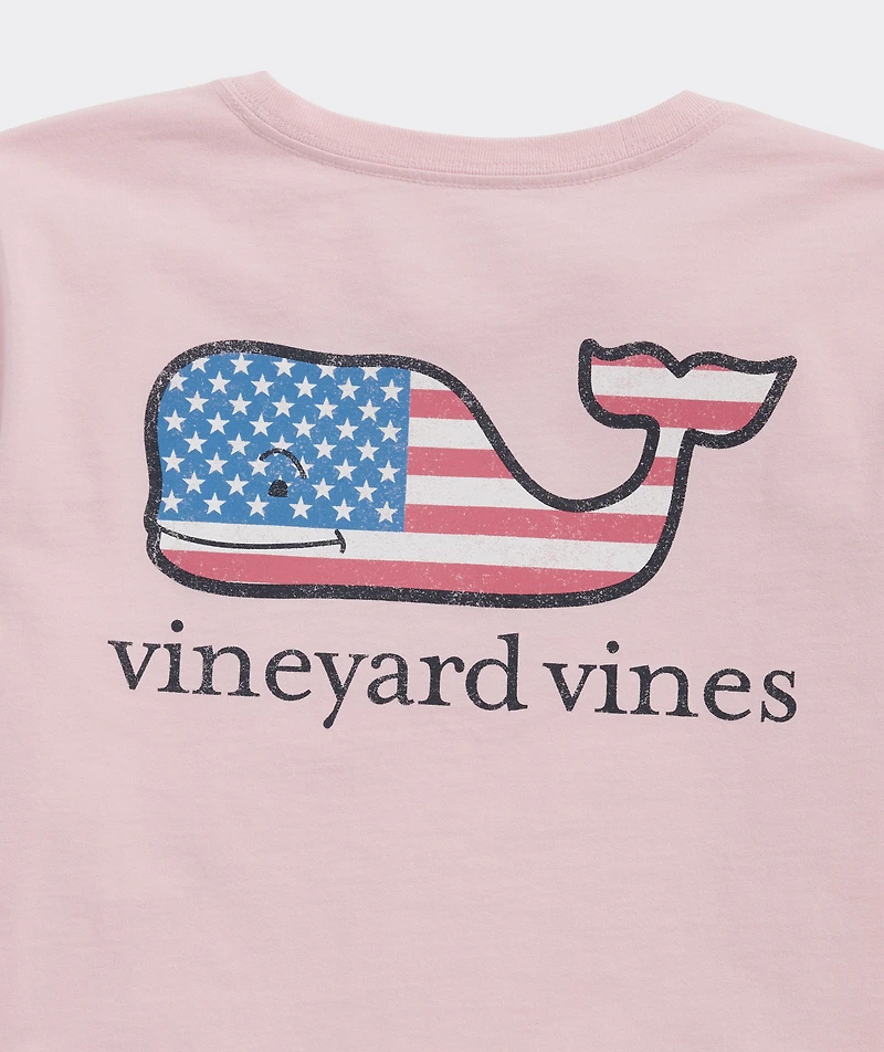 Girls' Flag Whale Short-Sleeve Pocket Tee