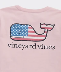 Girls' Flag Whale Short-Sleeve Pocket Tee