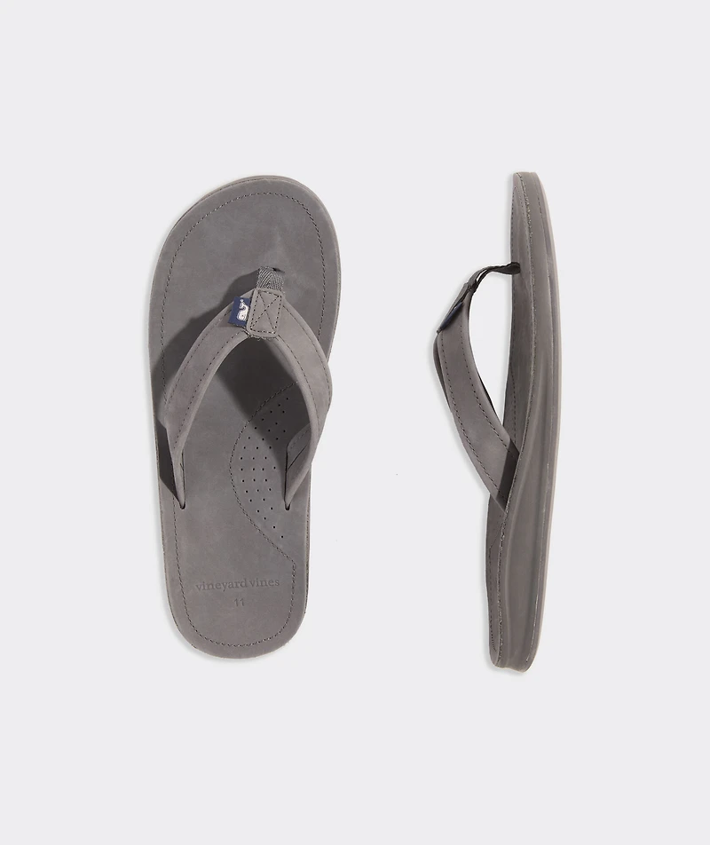 Contoured Leather Flip Flops