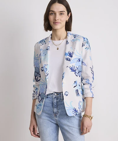 Printed Linen Blazer
