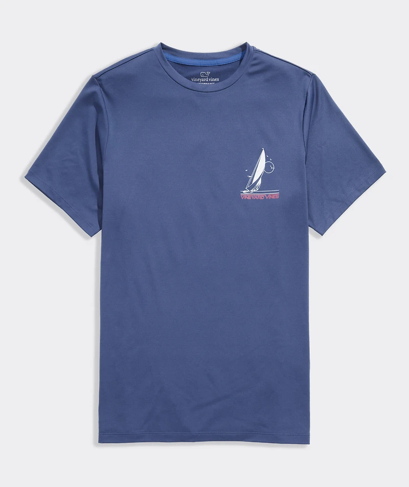 Retro Sailboat Short-Sleeve Performance Harbor Tee