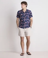Birds of Paradise Linen Blend Short-Sleeve Cabana Shirt