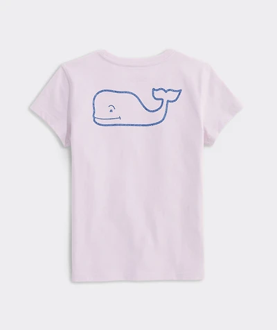 Girls' Glitter Whale Short-Sleeve Pocket Tee