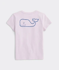 Girls' Glitter Whale Short-Sleeve Pocket Tee