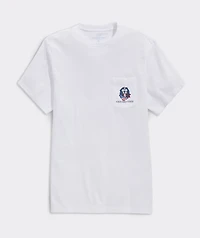 USA Flag Mountain Dog Short-Sleeve Pocket Tee
