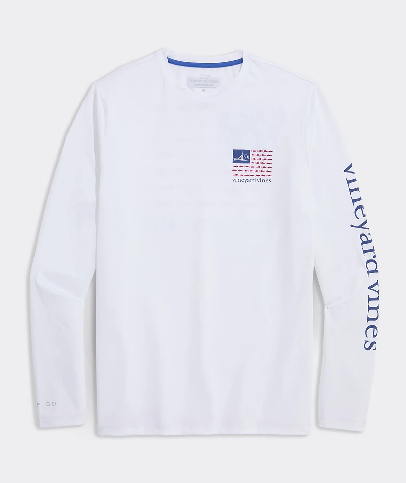 USA Sportfisher Flag Long-Sleeve Harbor Performance Tee