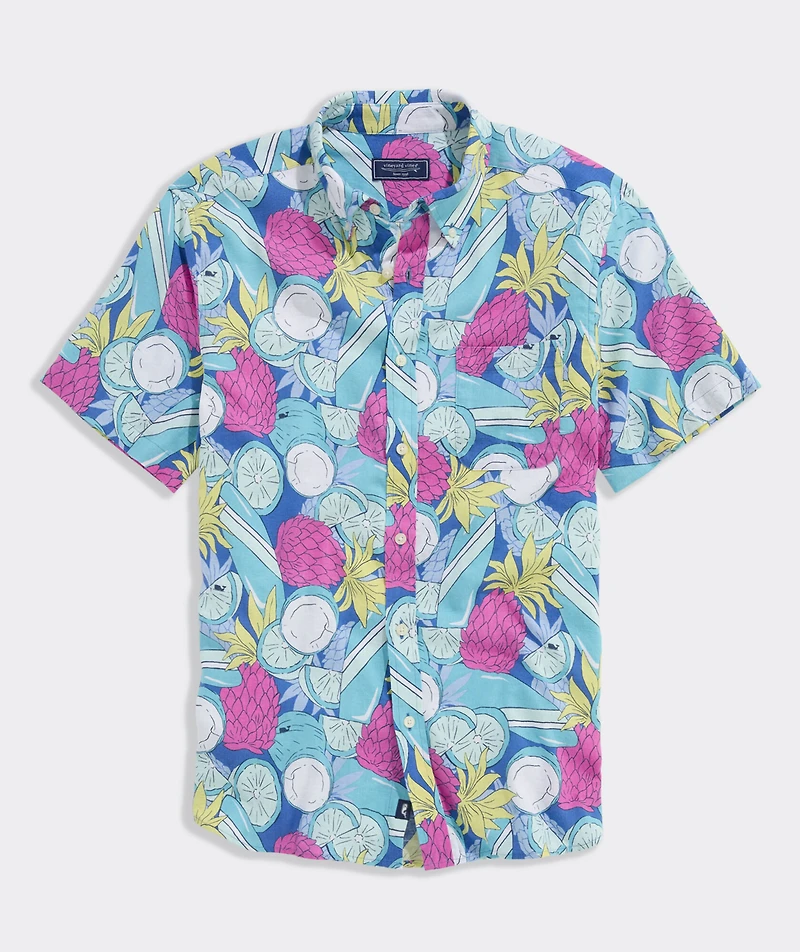 Pina Cool-ada Linen Blend Short-Sleeve Shirt