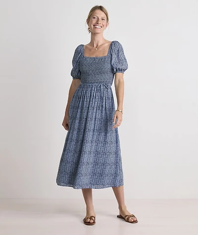 Ellen Puff-Sleeve Midi Dress