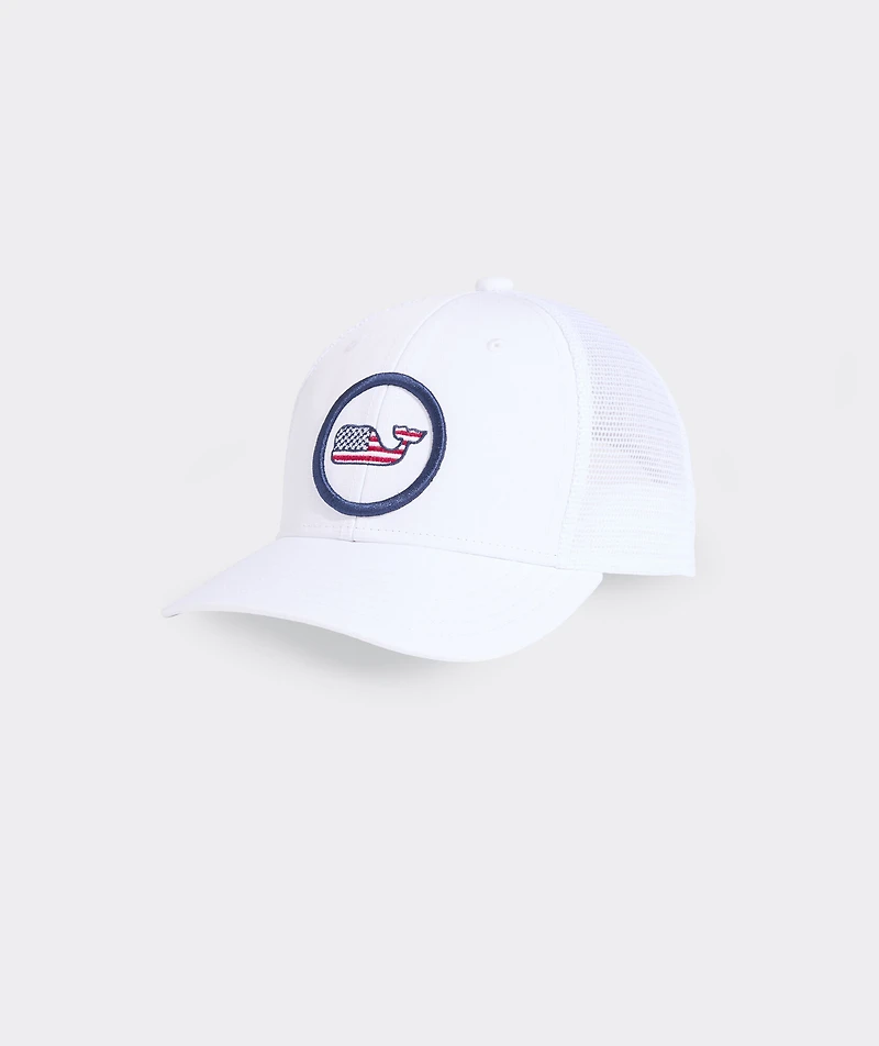 Boys' Flag Whale Dot Trucker Hat
