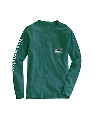OUTLET Holiday Plaid Whale Long-Sleeve Pocket Tee