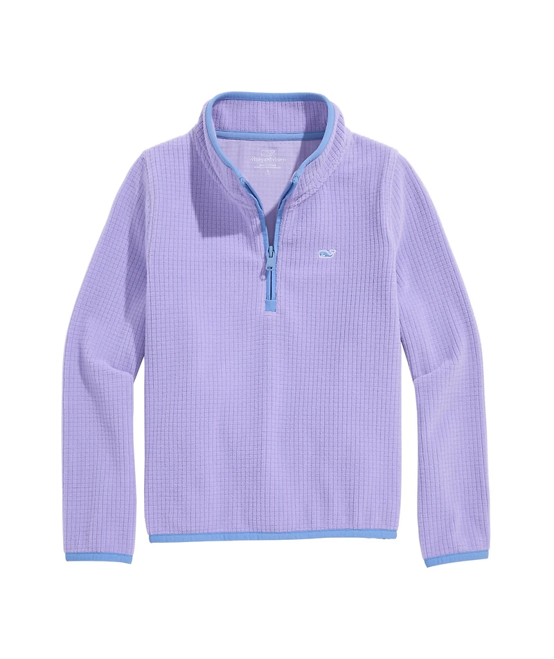 OUTLET Girls' Grid Fleece Quarter-Zip