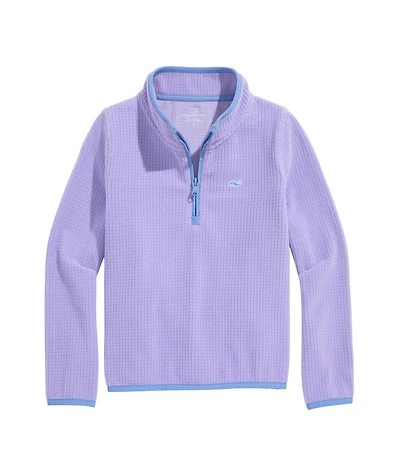 OUTLET Girls' Grid Fleece Quarter-Zip
