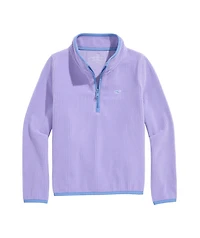 OUTLET Girls' Grid Fleece Quarter-Zip