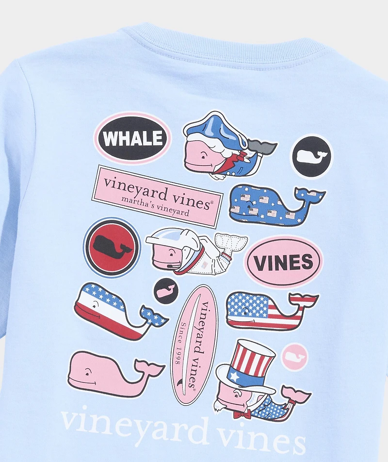 OUTLET Boys' Multi USA Sticker Short-Sleeve Pocket Tee
