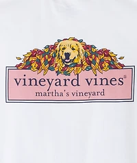 Dogs Leaves Logo Box Long-Sleeve Pocket Tee