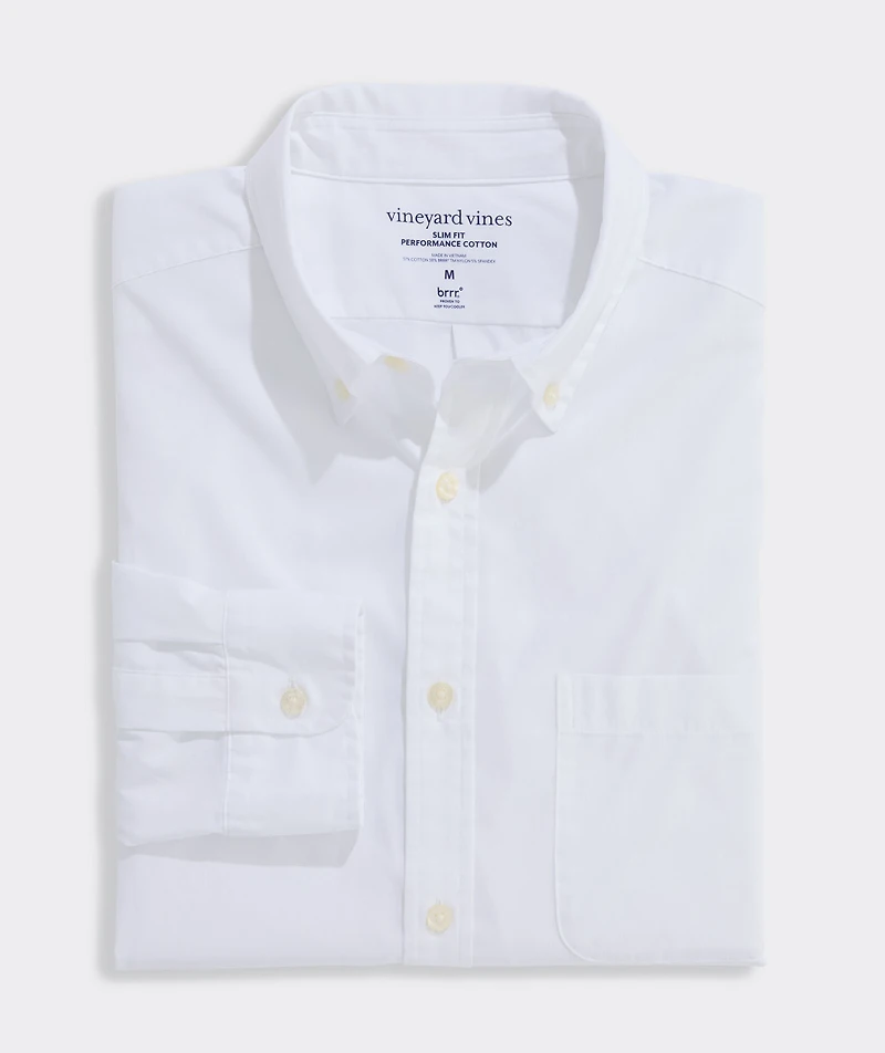 Breakwater Solid Performance Cotton Slim Fit Shirt