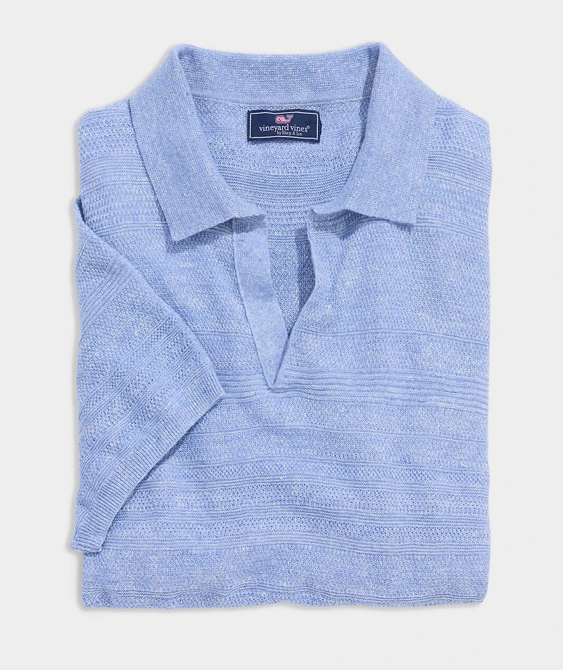Linen Blend Sweater Polo