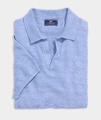 Linen Blend Sweater Polo