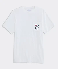 Barefoot With a Drink Short-Sleeve Pocket Tee