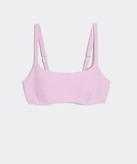 Southampton Seersucker Square Neck Bikini Top