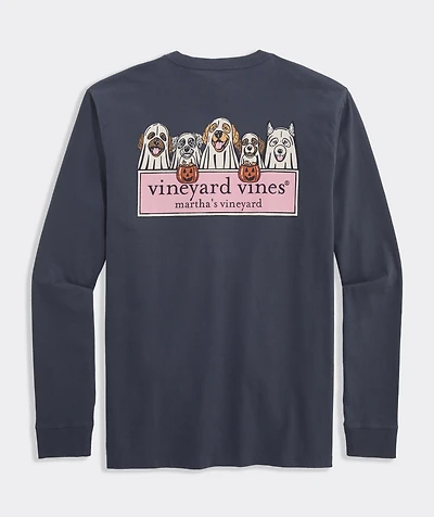 Ghost Pups Logo Box Long-Sleeve Pocket Tee