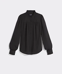 Silk Twill Ruffle Collar Popover