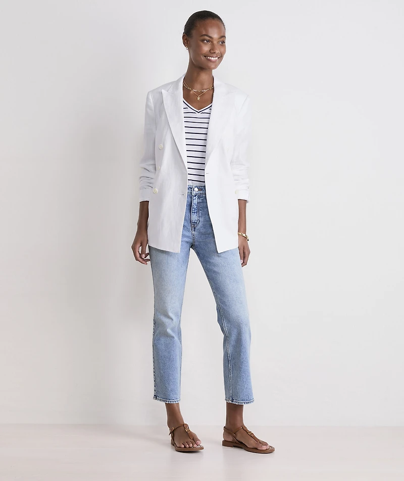 Double-Breasted Linen Jacket