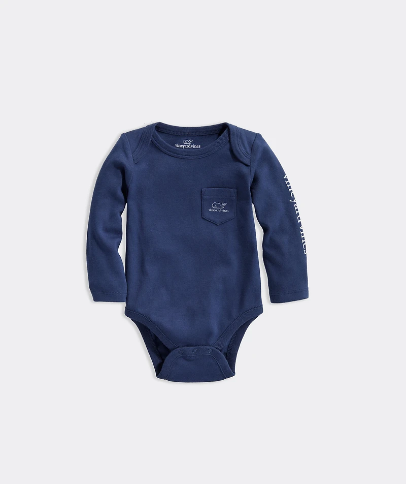 Baby Long-Sleeve Vintage Whale Body Suit