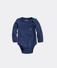 Baby Long-Sleeve Vintage Whale Body Suit
