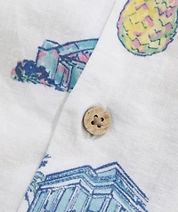 Gasparilla Icons Linen Blend Short-Sleeve Shirt