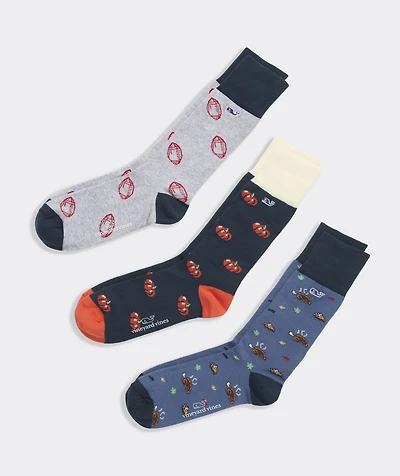 Thanksgiving Icons 3-Pack Socks