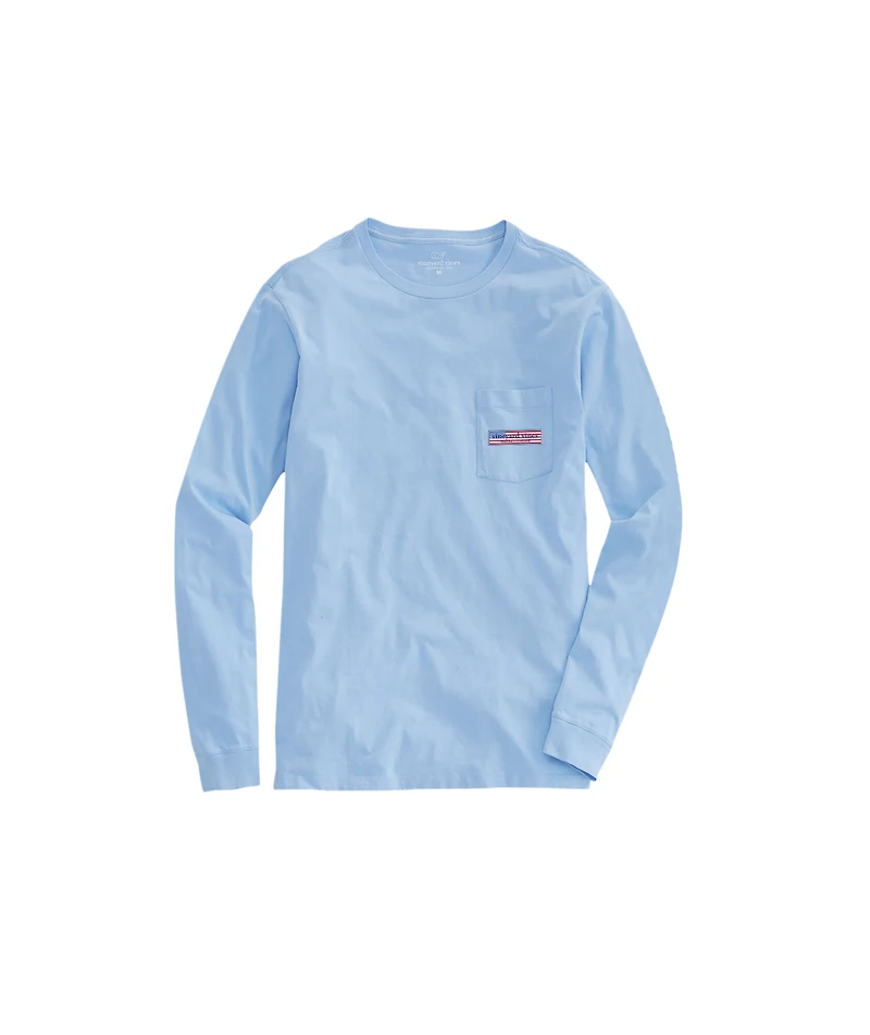 OUTLET Classic USA Logo Box Long-Sleeve Pocket Tee