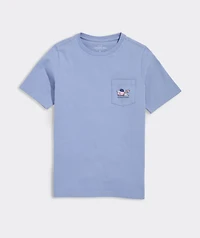Boys' Baseball Player Whale Short-Sleeve Pocket Tee