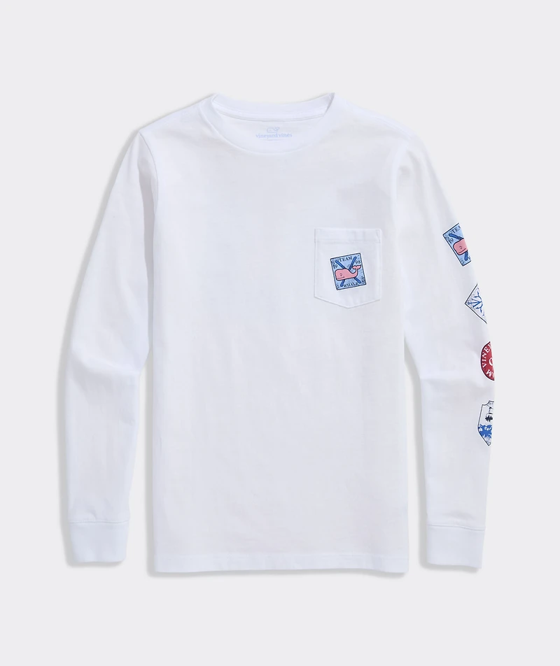 Boys' Whale Ski Team Long-Sleeve Pocket Tee