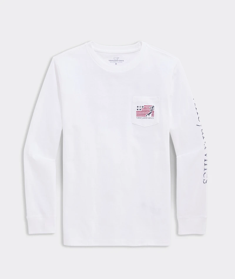 Boys' USA Quarterback Long-Sleeve Pocket Tee
