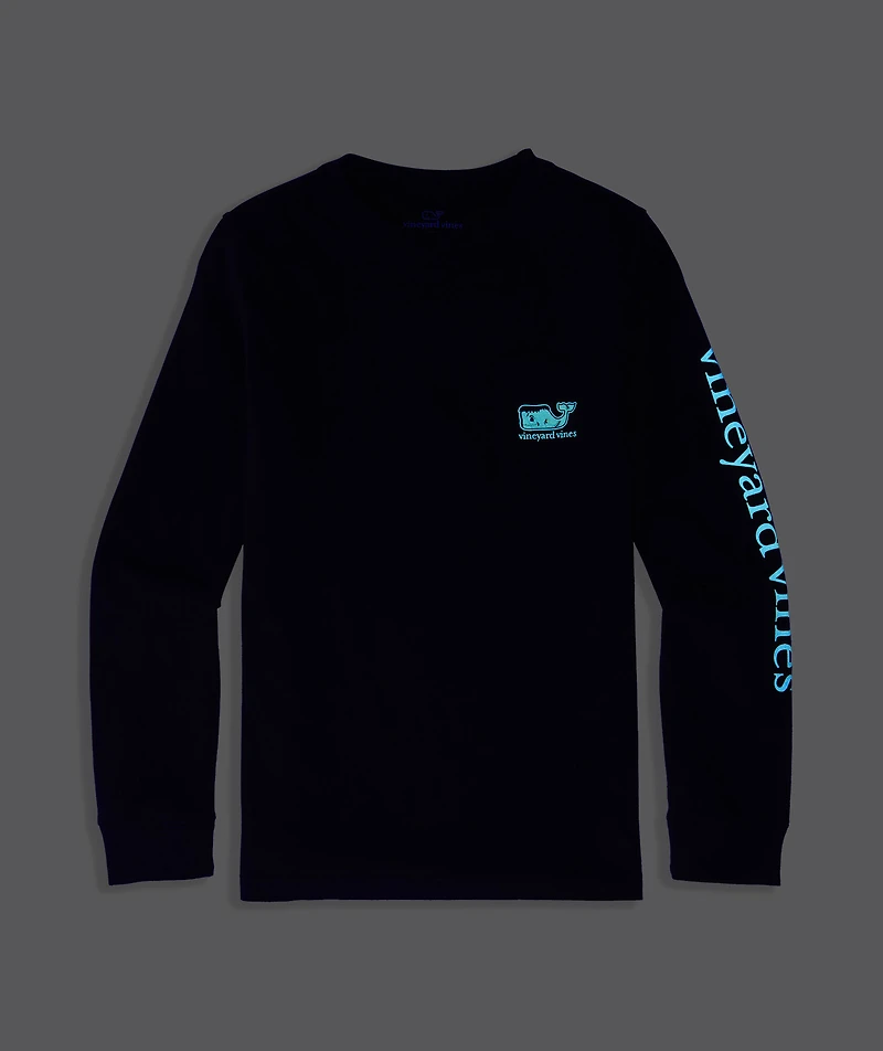 Boys' Glow-In-The-Dark Franken-Whale Long-Sleeve Pocket Tee