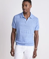Linen Blend Sweater Polo