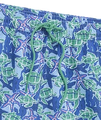 OUTLET 5 Inch Turtles & Starfish Chappy Swim Trunks