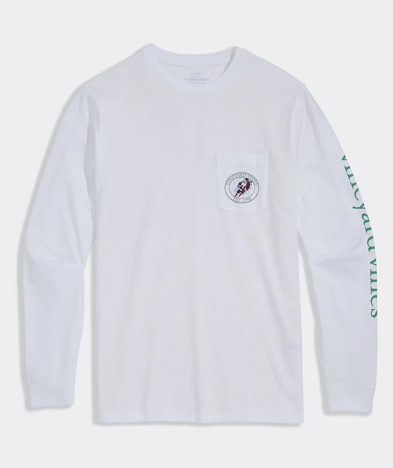 Santa Ski Long-Sleeve Pocket Tee