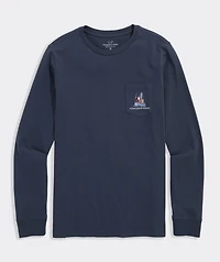 Santa Sailing Long-Sleeve Pocket Tee