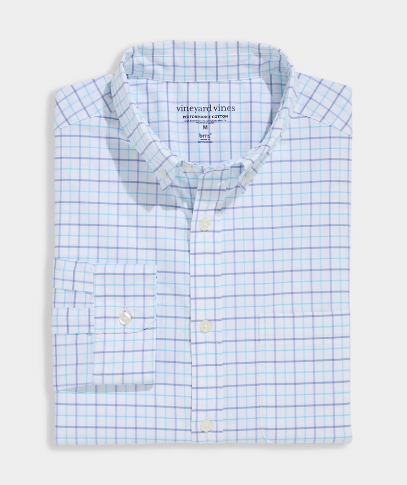 Moorings Tattersall Performance Cotton Shirt