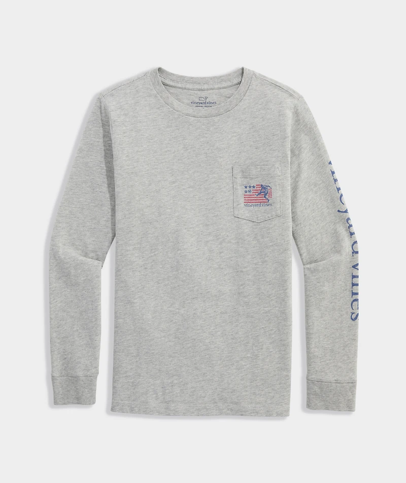 Boys' USA Soccer Kick Long-Sleeve Pocket Tee
