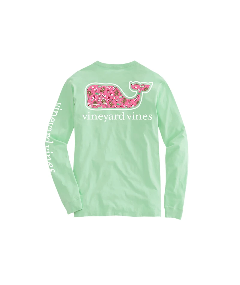 OUTLET Girls' Gingerbread Whale Long-Sleeve Pocket Tee