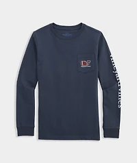 Boys' Football Whale Long-Sleeve Pocket Tee